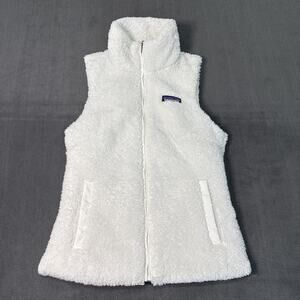 Patagonia Vest Womens XS White Ivory Los Gatos Fleece Full Zip High Pile Sherpa
